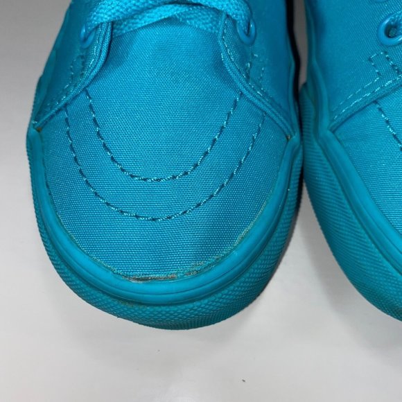 90s era Vans SK8 Hi Monochrome Womens 7 Turquoise/Aqua High Tops - Picture 4 of 10